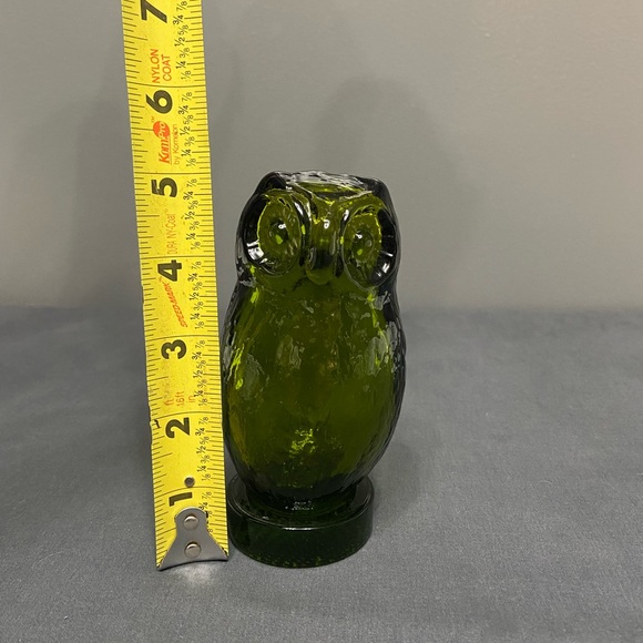 VTG Pilgrim Art Glass Forest Green Owl Hand/Mold Blown Glass Paperweight Retro - Picture 15 of 17